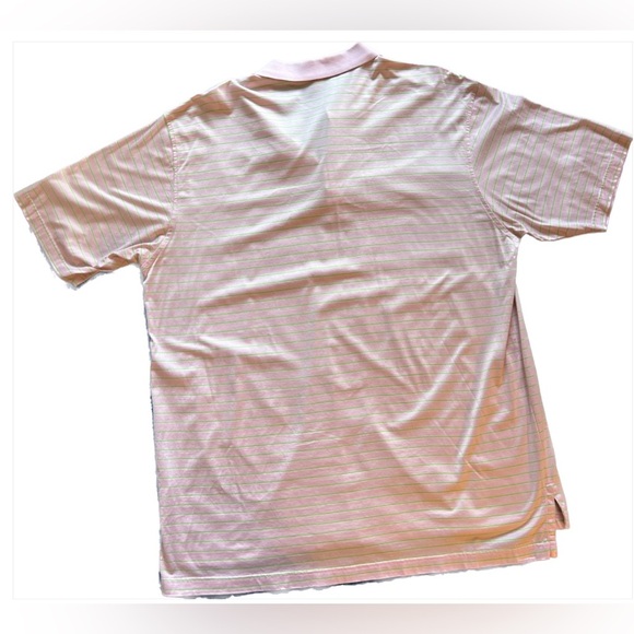 PETER MILLAR Men’s Pink and Green Striped Collar Polo, XXL - Picture 4 of 8